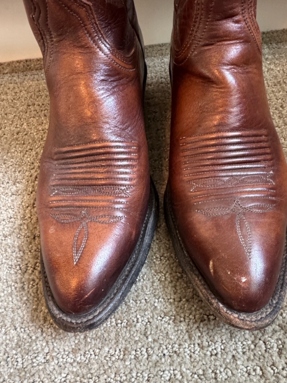 Luxury Women’s Brown Leather Cowboy Boots - Lucchese 2000 - Picture 4 of 7